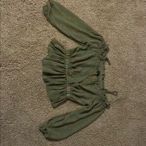 Papaya Olive Floral Blouse